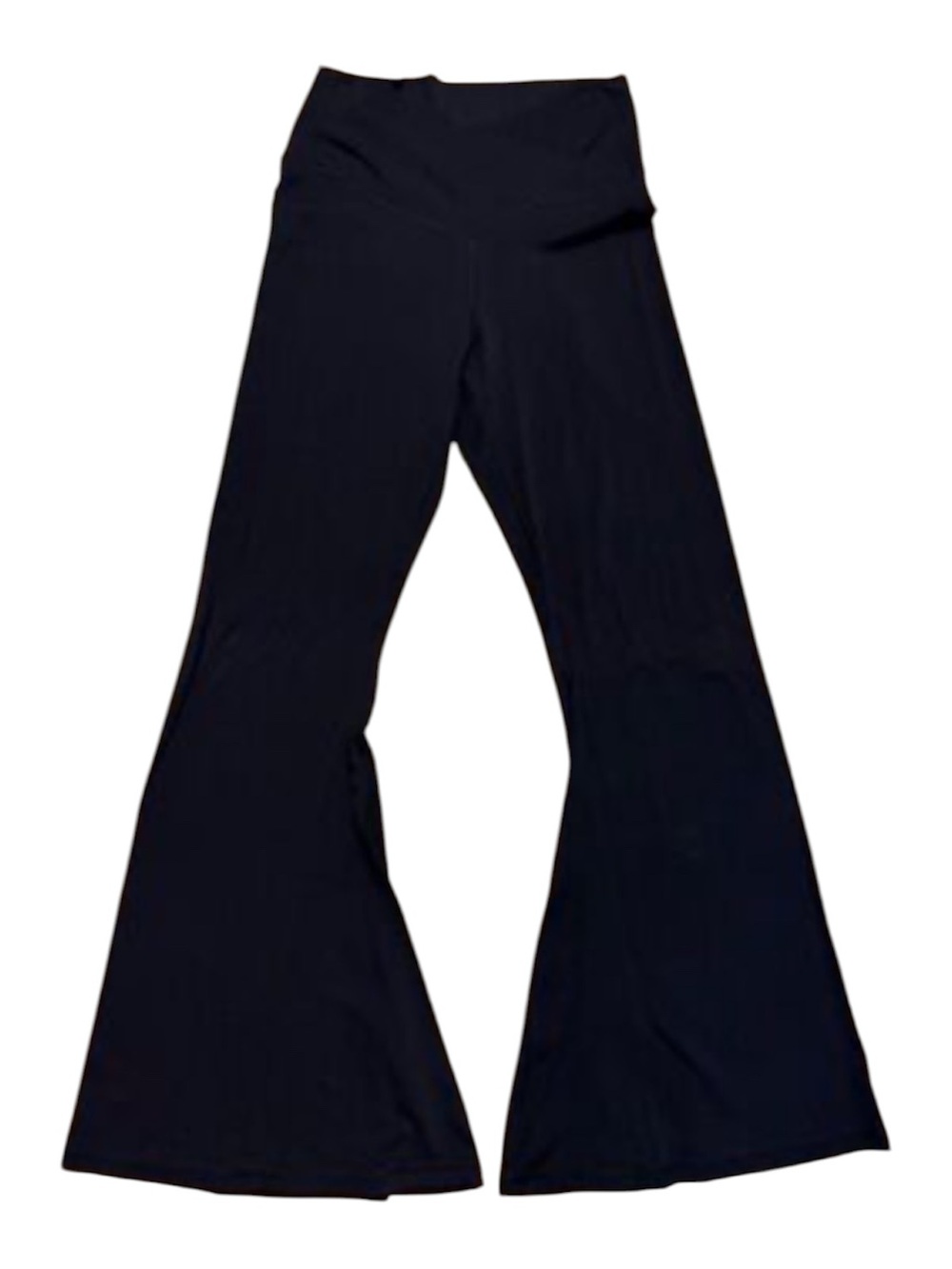 aerie Black Flared Leggings w fold over waist. Super Trendy black mineral wash